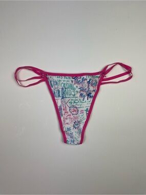 NWT Vintage Victoria’s Secret PINK Y2K Graffiti Double String Thong 🎀